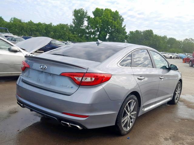 5NPE34AB3FH103039 - 2015 HYUNDAI SONATA SPO GRAY photo 4