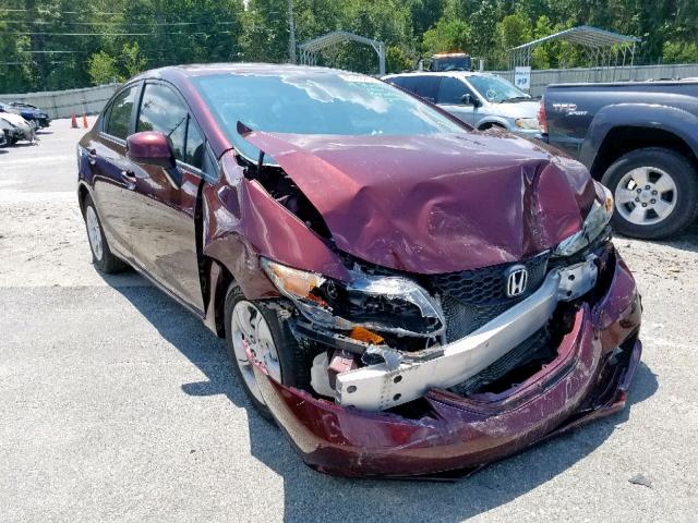 19XFB2F55DE002326 - 2013 HONDA CIVIC LX MAROON photo 1