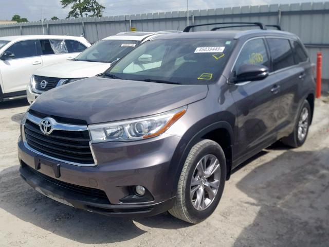 5TDJKRFH3FS093280 - 2015 TOYOTA HIGHLANDER GRAY photo 2