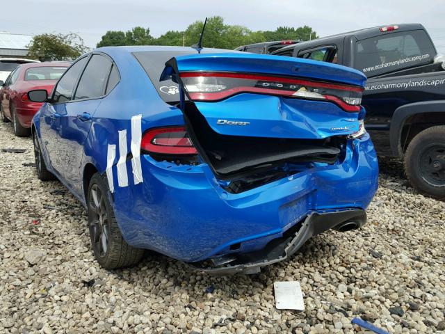 1C3CDFBB7GD531254 - 2016 DODGE DART SXT BLUE photo 3