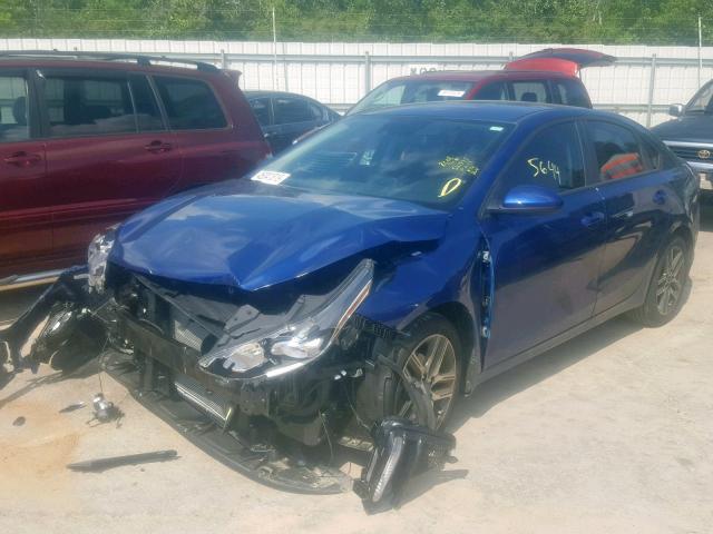 3KPF34AD4KE037556 - 2019 KIA FORTE GT L BLUE photo 2