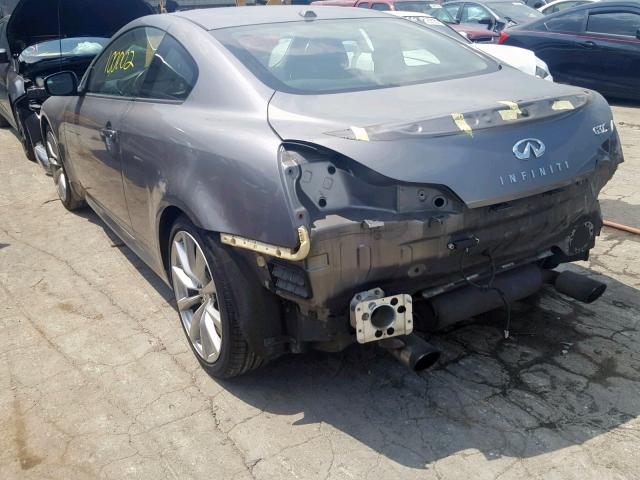 JNKCV64E38M127108 - 2008 INFINITI G37 BASE GRAY photo 3