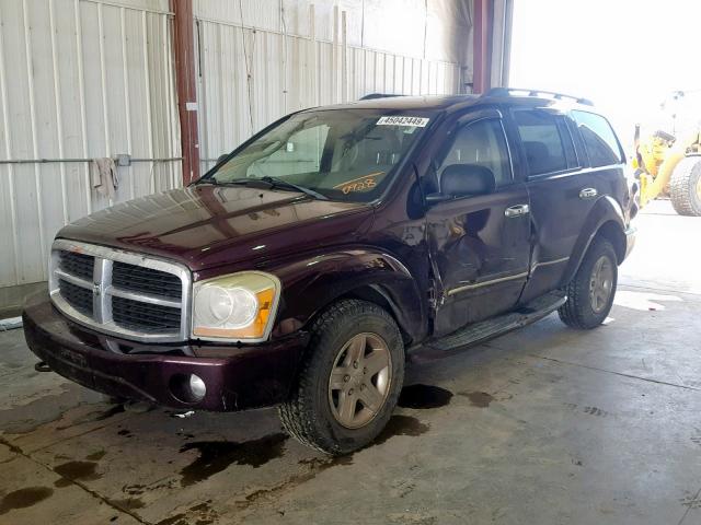 1D8HB58D44F180928 - 2004 DODGE DURANGO LI BURGUNDY photo 2