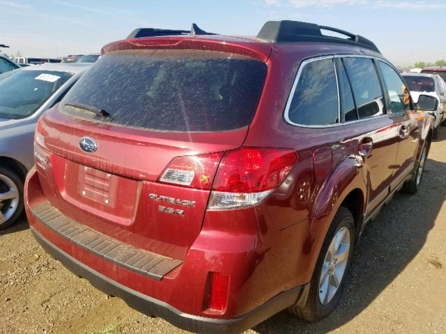 4S4BRDJC0D2232909 - 2013 SUBARU OUTBACK 3. RED photo 4