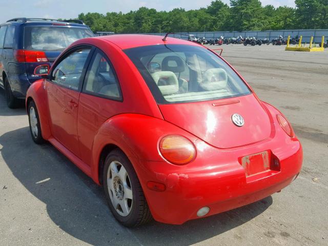 3VWCC21C2XM410912 - 1999 VOLKSWAGEN NEW BEETLE წითელი ფოტო 3
