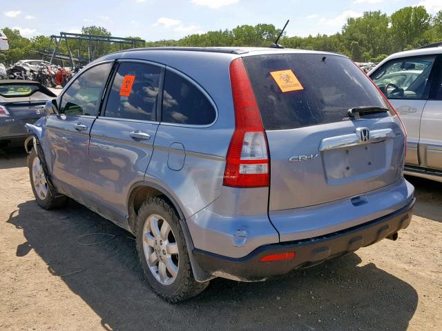 JHLRE48797C011205 - 2007 HONDA CR-V EXL BLUE photo 3