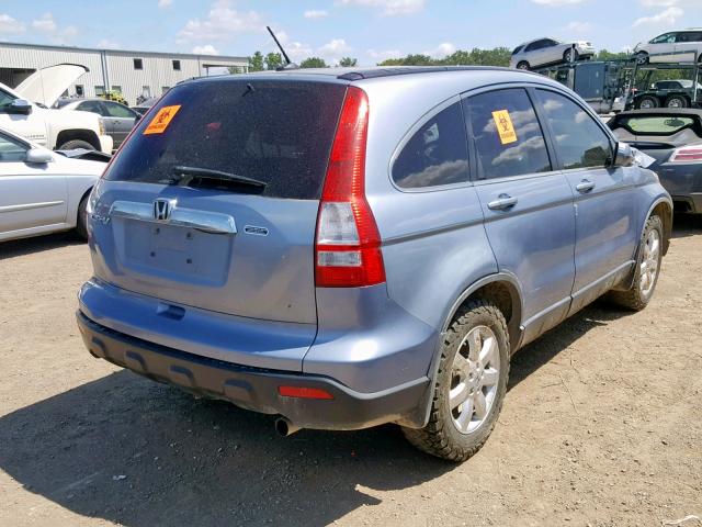 JHLRE48797C011205 - 2007 HONDA CR-V EXL BLUE photo 4