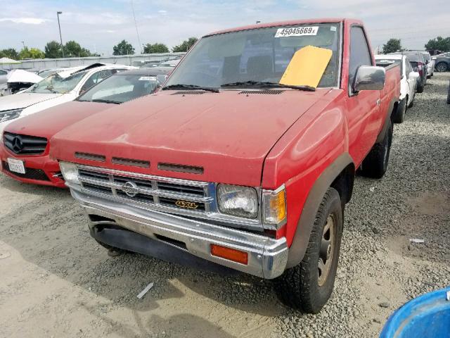 1N6SD11Y0NC352926 - 1992 NISSAN TRUCK SHOR RED photo 2