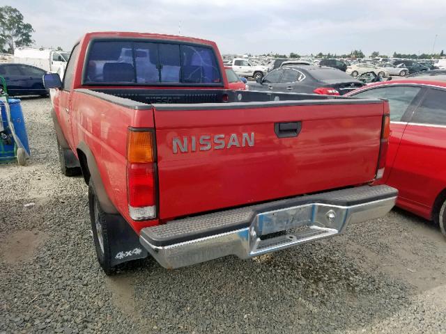 1N6SD11Y0NC352926 - 1992 NISSAN TRUCK SHOR RED photo 3