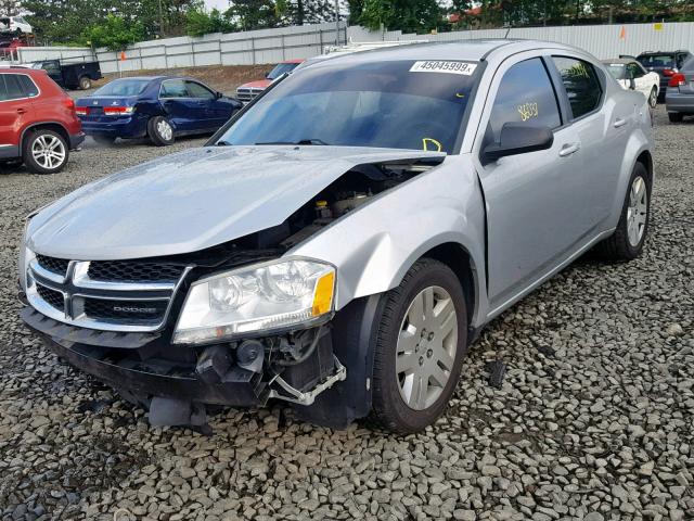 1B3BD4FG7BN575714 - 2011 DODGE AVENGER EX SILVER photo 2