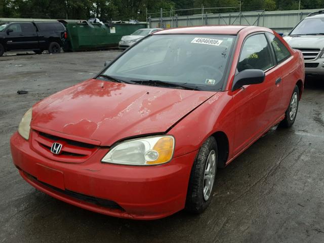 1HGEM21261L070769 - 2001 HONDA CIVIC DX RED photo 2