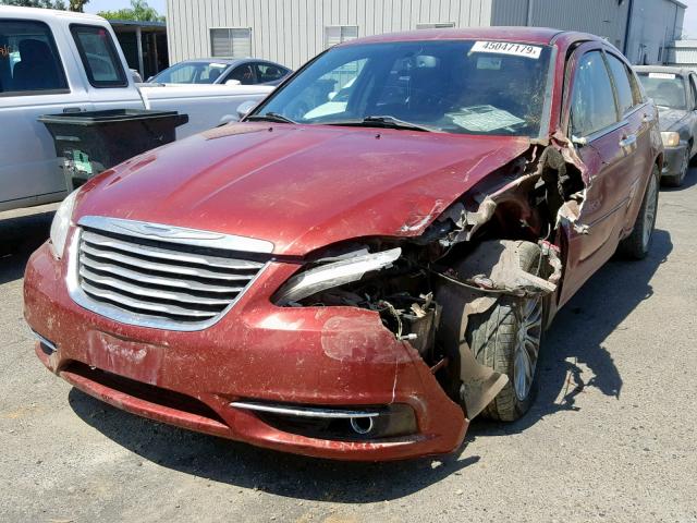 1C3CCBCB1CN203469 - 2012 CHRYSLER 200 LIMITE RED photo 2