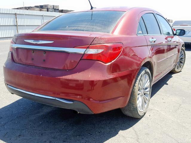 1C3CCBCB1CN203469 - 2012 CHRYSLER 200 LIMITE RED photo 4