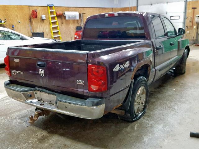 1D7HW48N85S127539 - 2005 DODGE DAKOTA QUA MAROON photo 4