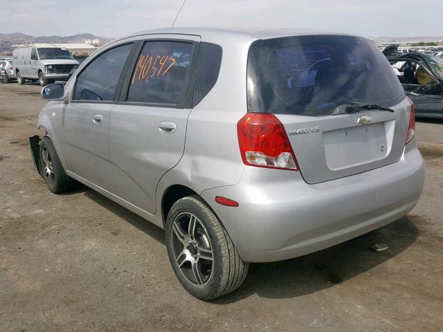 KL1TD66606B685380 - 2006 CHEVROLET AVEO BASE Күміс фото 3