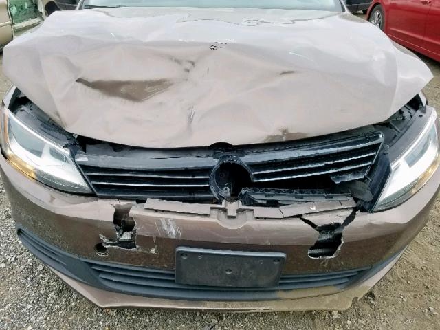 3VW2K7AJ9BM091415 - 2011 VOLKSWAGEN JETTA BASE 棕色 照片 9