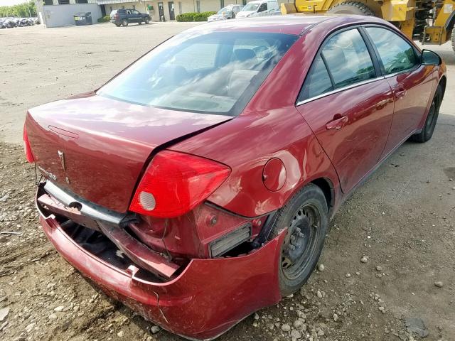 1G2ZF57B284149903 - 2008 PONTIAC G6 VALUE L MAROON photo 4