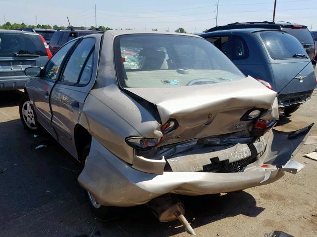 1G1JF524517119907 - 2001 CHEVROLET CAVALIER L TAN photo 3