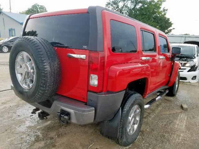 5GTDN136068165199 - 2006 HUMMER H3 RED photo 4