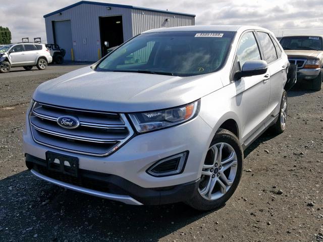 2FMTK4K87FBB28515 - 2015 FORD EDGE TITAN SILVER photo 2