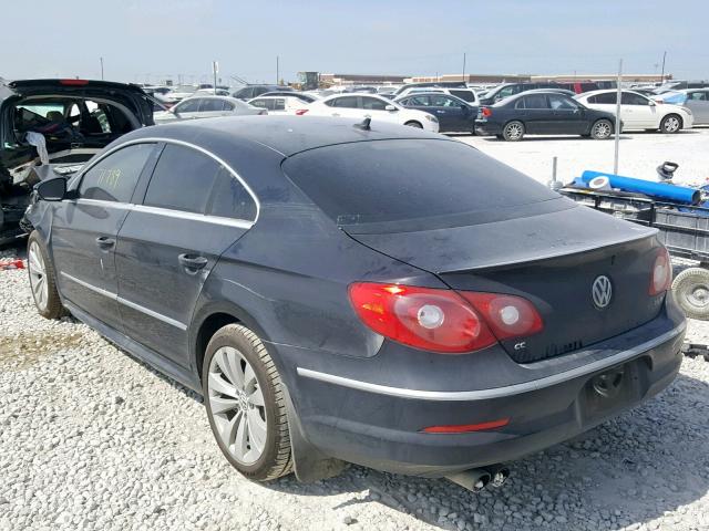 WVWMN7AN6AE530256 - 2010 VOLKSWAGEN CC SPORT BLACK photo 3