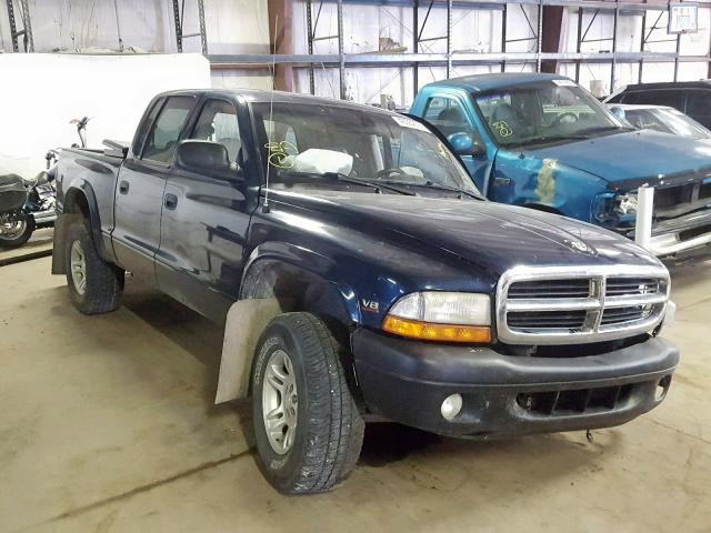 1D7HG38N04S770439 - 2004 DODGE DAKOTA QUA BLUE photo 1