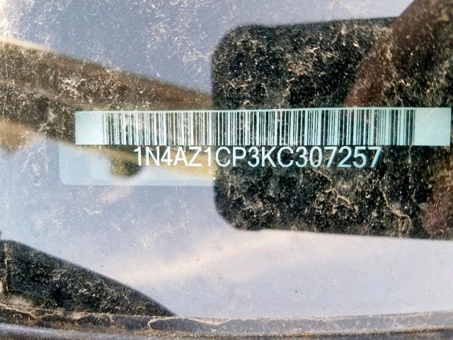 1N4AZ1CP3KC307257 - 2019 NISSAN LEAF S WHITE photo 10