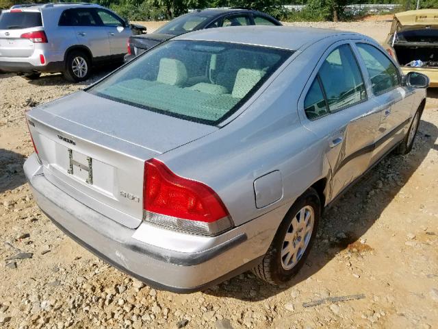 YV1RS61R722148150 - 2002 VOLVO S60 SILVER photo 4