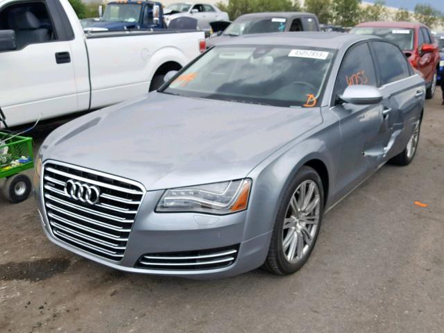 WAUAGAFD1DN028914 - 2013 AUDI A8 QUATTRO SILVER photo 2