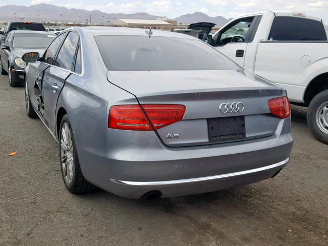 WAUAGAFD1DN028914 - 2013 AUDI A8 QUATTRO SILVER photo 3