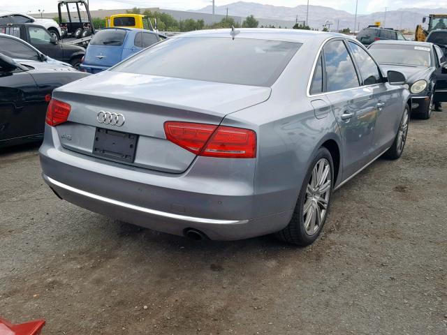 WAUAGAFD1DN028914 - 2013 AUDI A8 QUATTRO SILVER photo 4