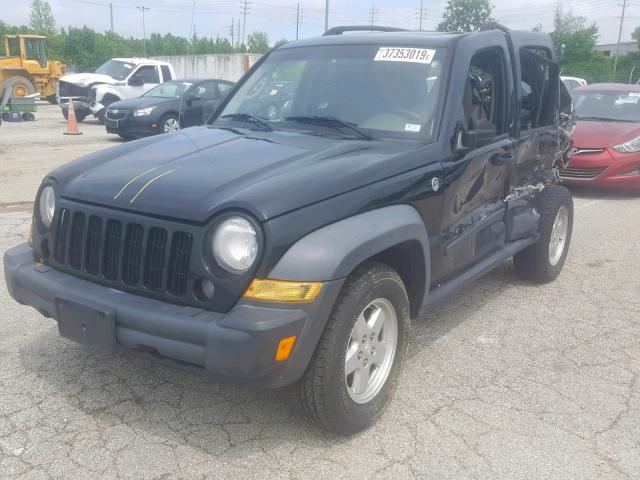 1J4GL48K96W289141 - 2006 JEEP LIBERTY SP BLACK photo 2