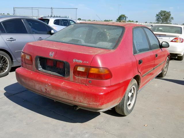 1HGEG8649SL048271 - 1995 HONDA CIVIC DX RED photo 4