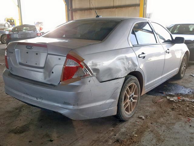 3FAHP0GA8BR196954 - 2011 FORD FUSION S SILVER photo 4