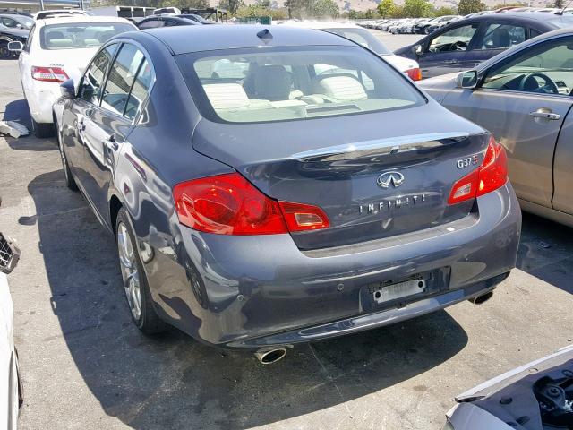 JN1CV6AP4CM625160 - 2012 INFINITI G37 BASE GRAY photo 3