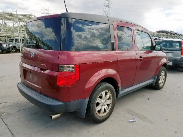 5J6YH18776L008116 - 2006 HONDA ELEMENT EX MAROON photo 4