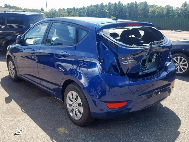 KMHCT5AE5HU336092 - 2017 HYUNDAI ACCENT SE BLUE photo 3