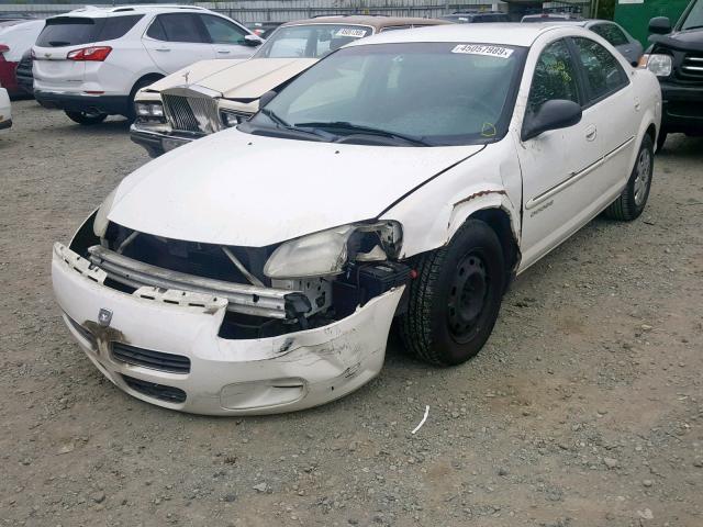 1B3EJ46X61N649452 - 2001 DODGE STRATUS SE WHITE photo 2