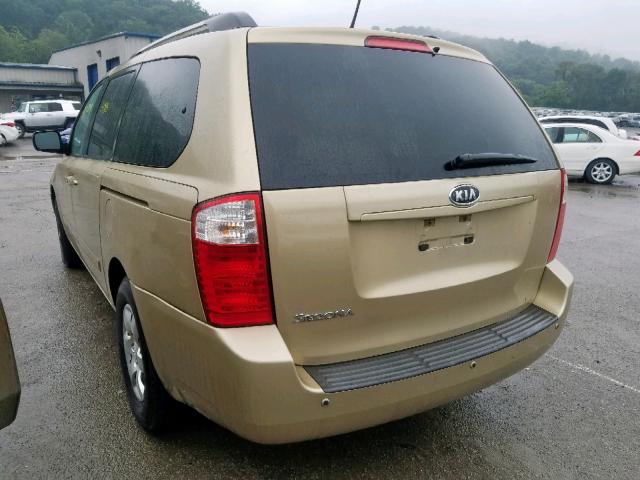 KNDMG4C35A6357327 - 2010 KIA SEDONA LX GOLD photo 3