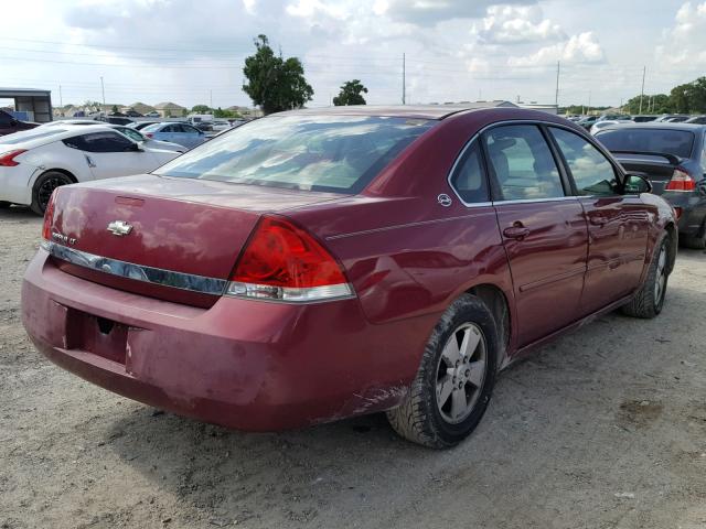 2G1WT58K469170079 - 2006 CHEVROLET IMPALA LT BURGUNDY photo 4