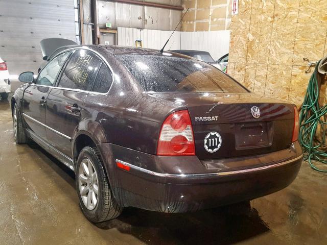 WVWPD63B94P326279 - 2004 VOLKSWAGEN PASSAT GLS BROWN photo 3