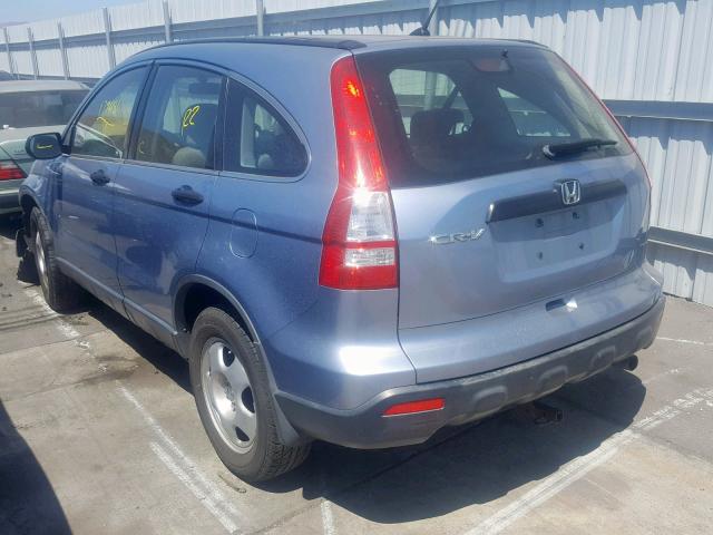 JHLRE38377C007225 - 2007 HONDA CR-V LX BLUE photo 3