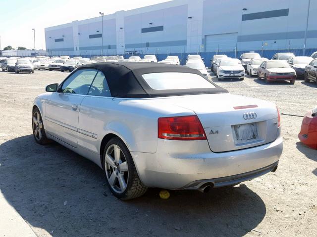 WAUBF48H37K019856 - 2007 AUDI A4 S-LINE SILVER photo 3