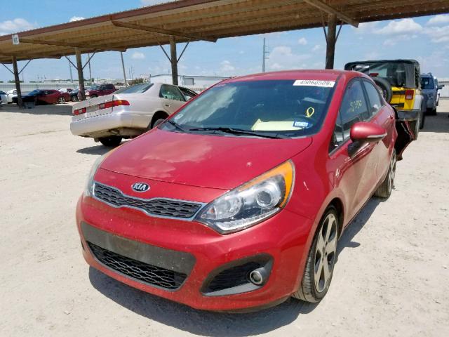 KNADN5A35F6420980 - 2015 KIA RIO EX RED photo 2