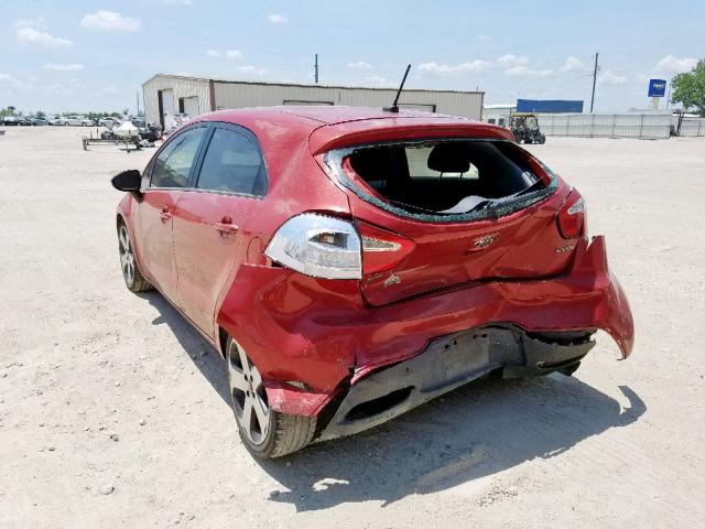 KNADN5A35F6420980 - 2015 KIA RIO EX RED photo 3