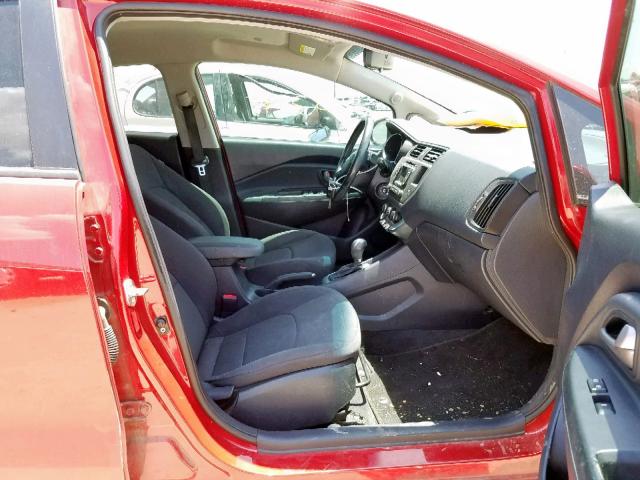 KNADN5A35F6420980 - 2015 KIA RIO EX RED photo 5