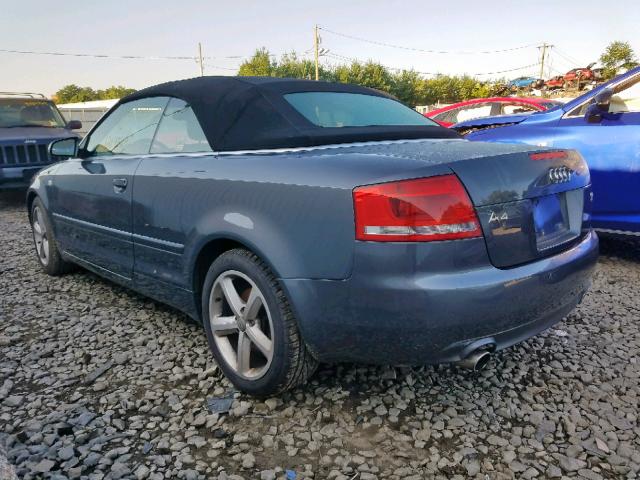 WAUDH48H47K029170 - 2007 AUDI A4 3.2 CAB GRAY photo 3