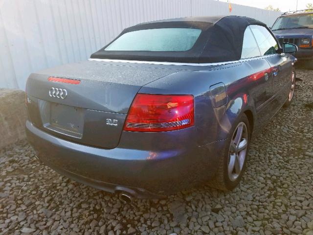 WAUDH48H47K029170 - 2007 AUDI A4 3.2 CAB GRAY photo 4