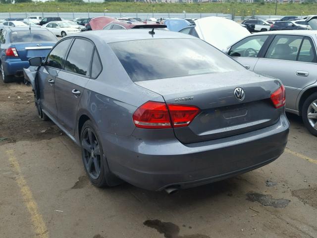 1VWAH7A34DC073372 - 2013 VOLKSWAGEN PASSAT S GRAY photo 3