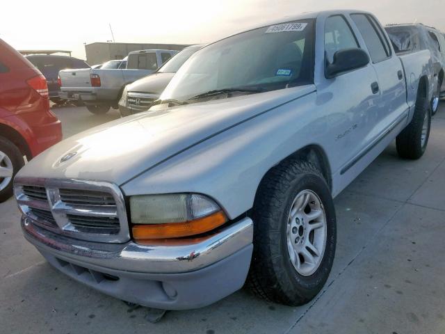 1B7HL2AN91S327308 - 2001 DODGE DAKOTA QUA SILVER photo 2